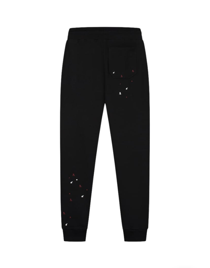 MALELIONS PAINTER SWEATPANTS - BLACK/BURGUNDY