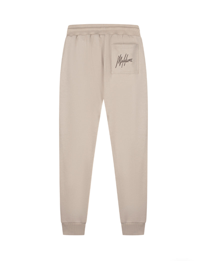 MALELIONS STRIPED SIGNATURE SWEATPANTS - BEIGE - Slim fit joggingbroek