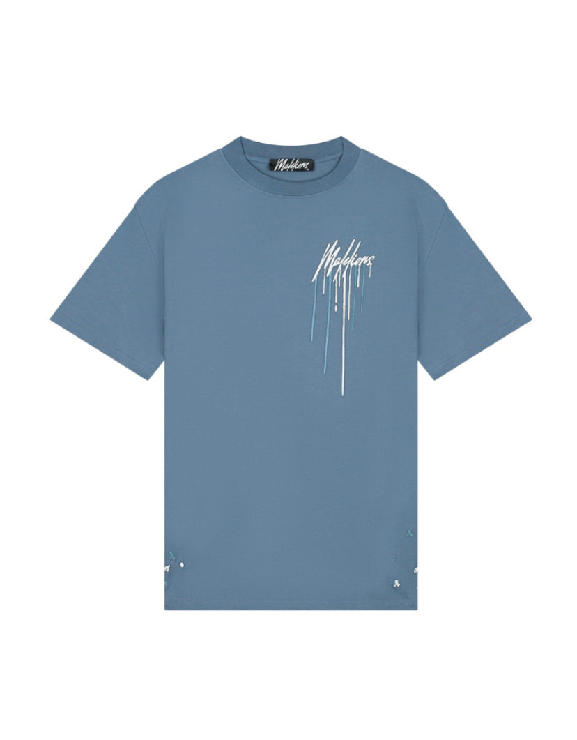 MALELIONS OVERSIZED PAINTER T-SHIRT - BLUE SLATE