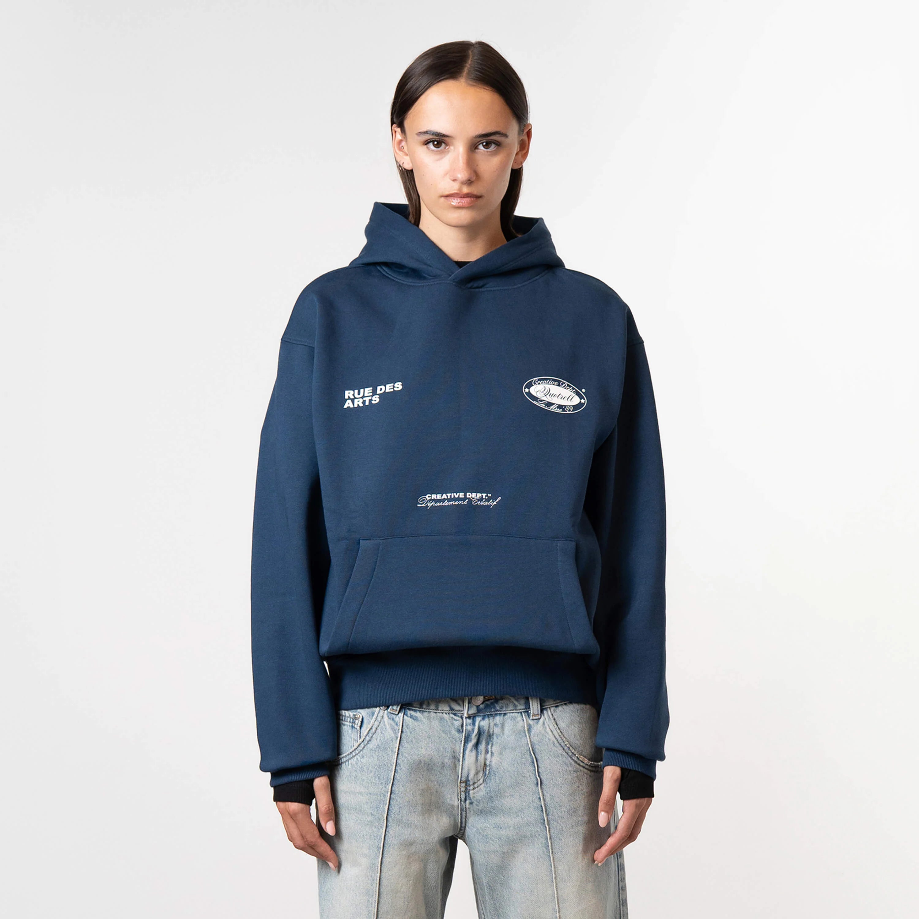 LA MERE HOODIE | NAVY/WHITE
