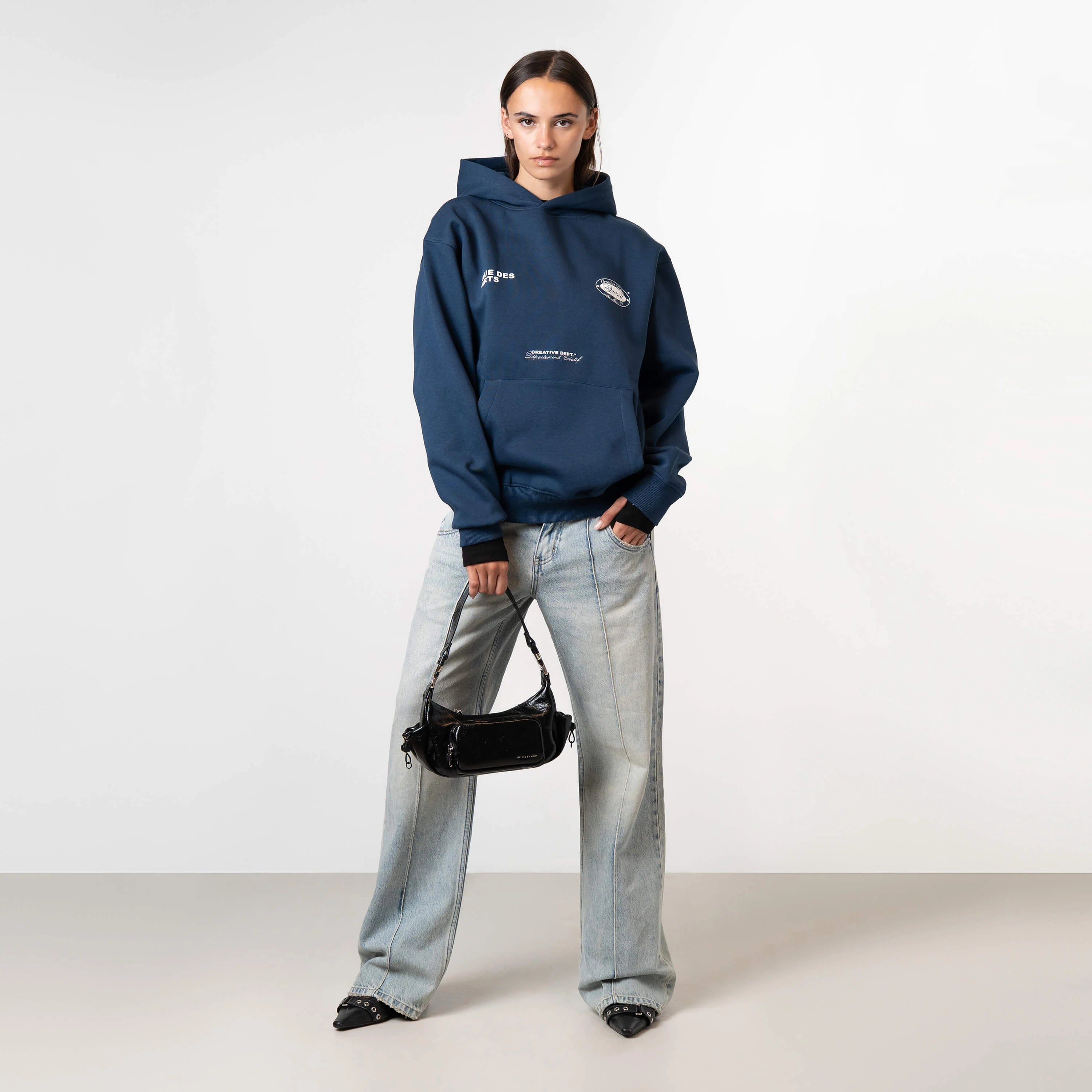 LA MERE HOODIE | NAVY/WHITE