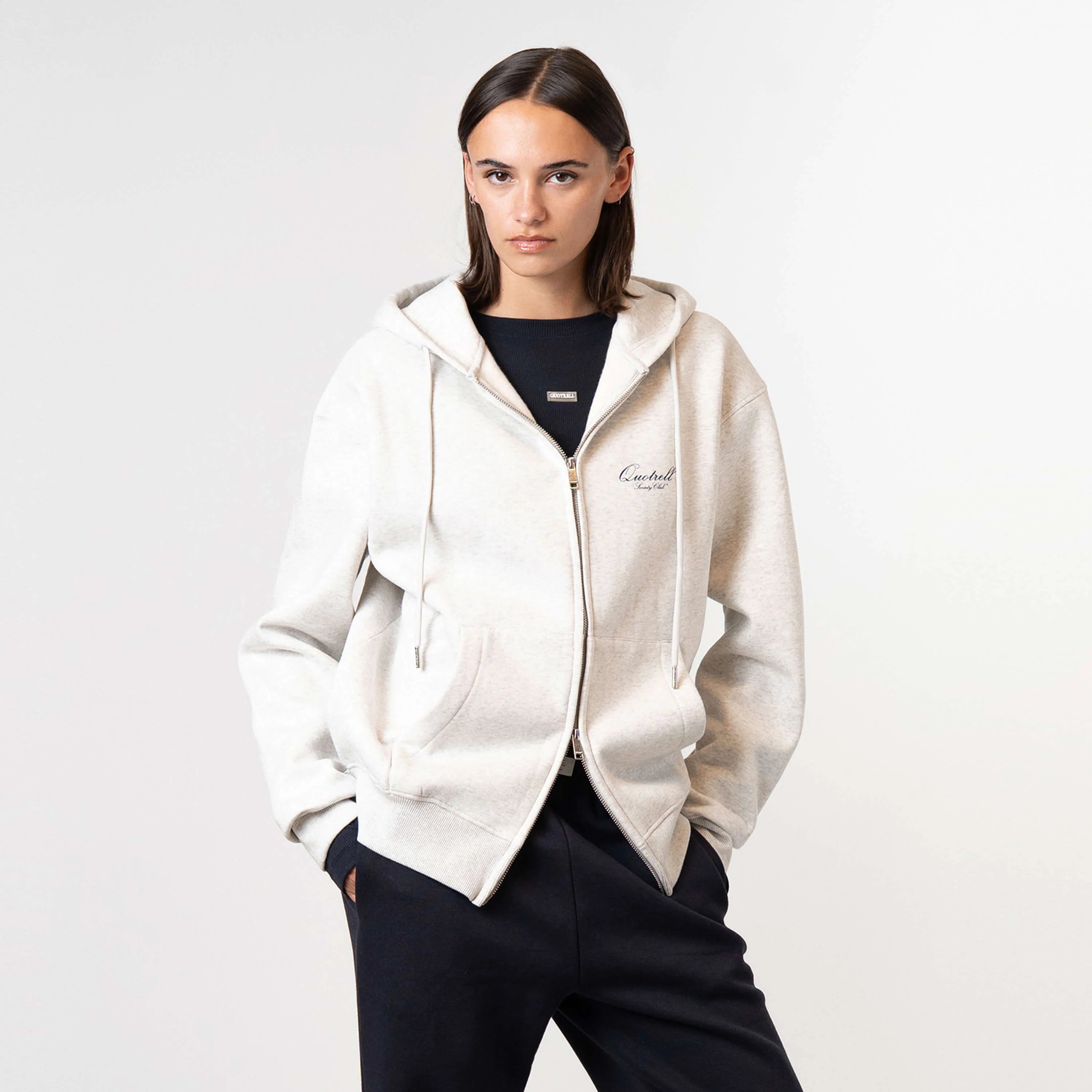 CREATORS ZIP HOODIE | LIGHT GREY MELEE/BLU