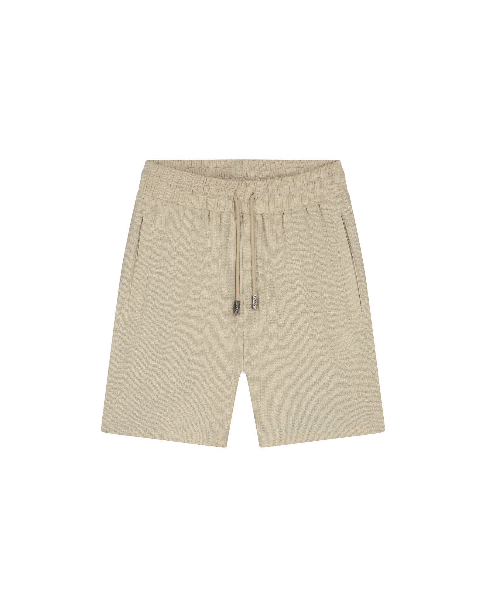 Malelions Men Emblem Seersucker Shorts | Light Taupe