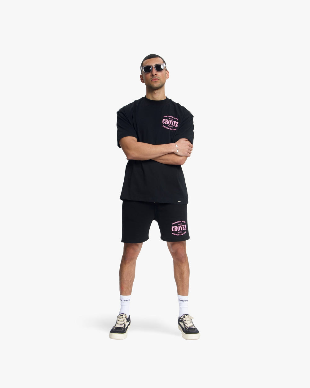Croyez - Stamp Shorts - Black - Katoenen korte herenbroek