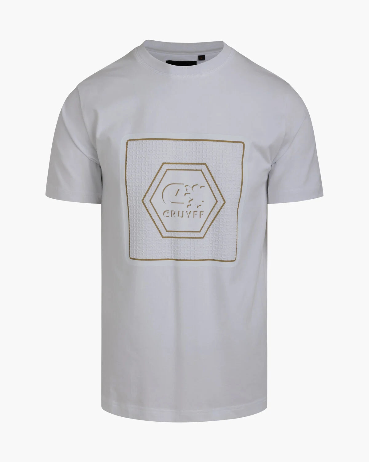 FLOCK-T-Shirt WEISS/GOLD