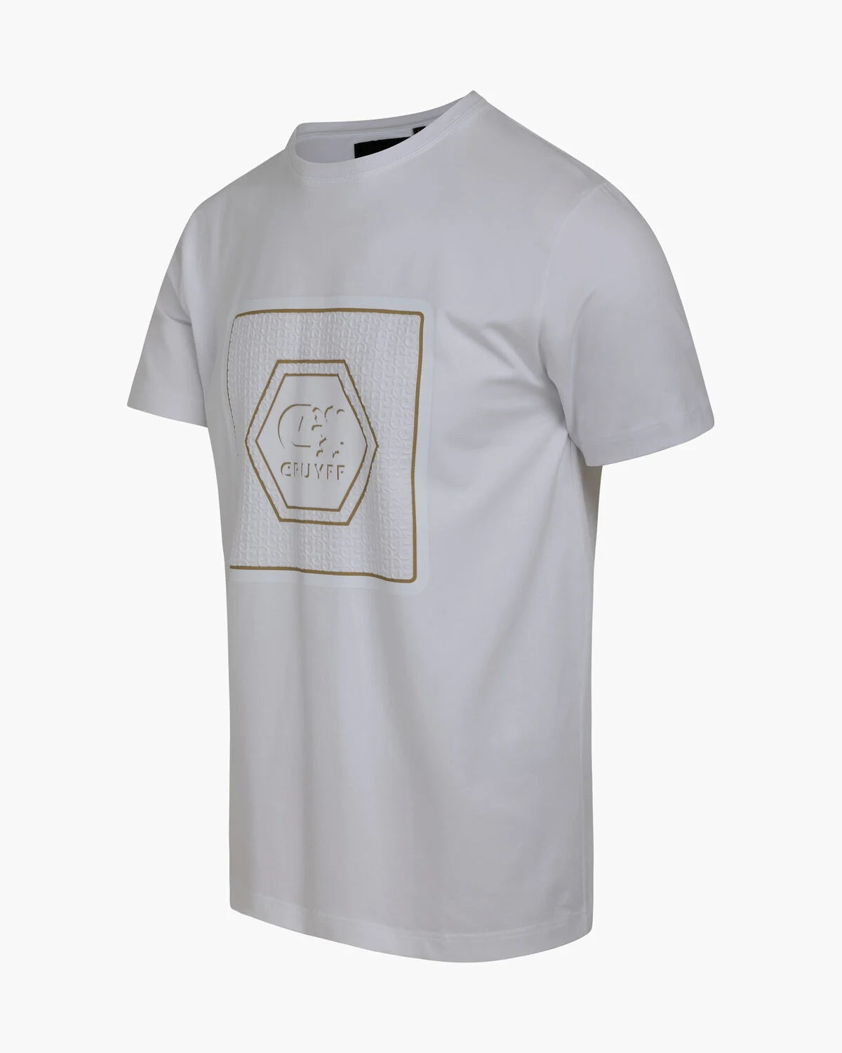 FLOCK-T-Shirt WEISS/GOLD