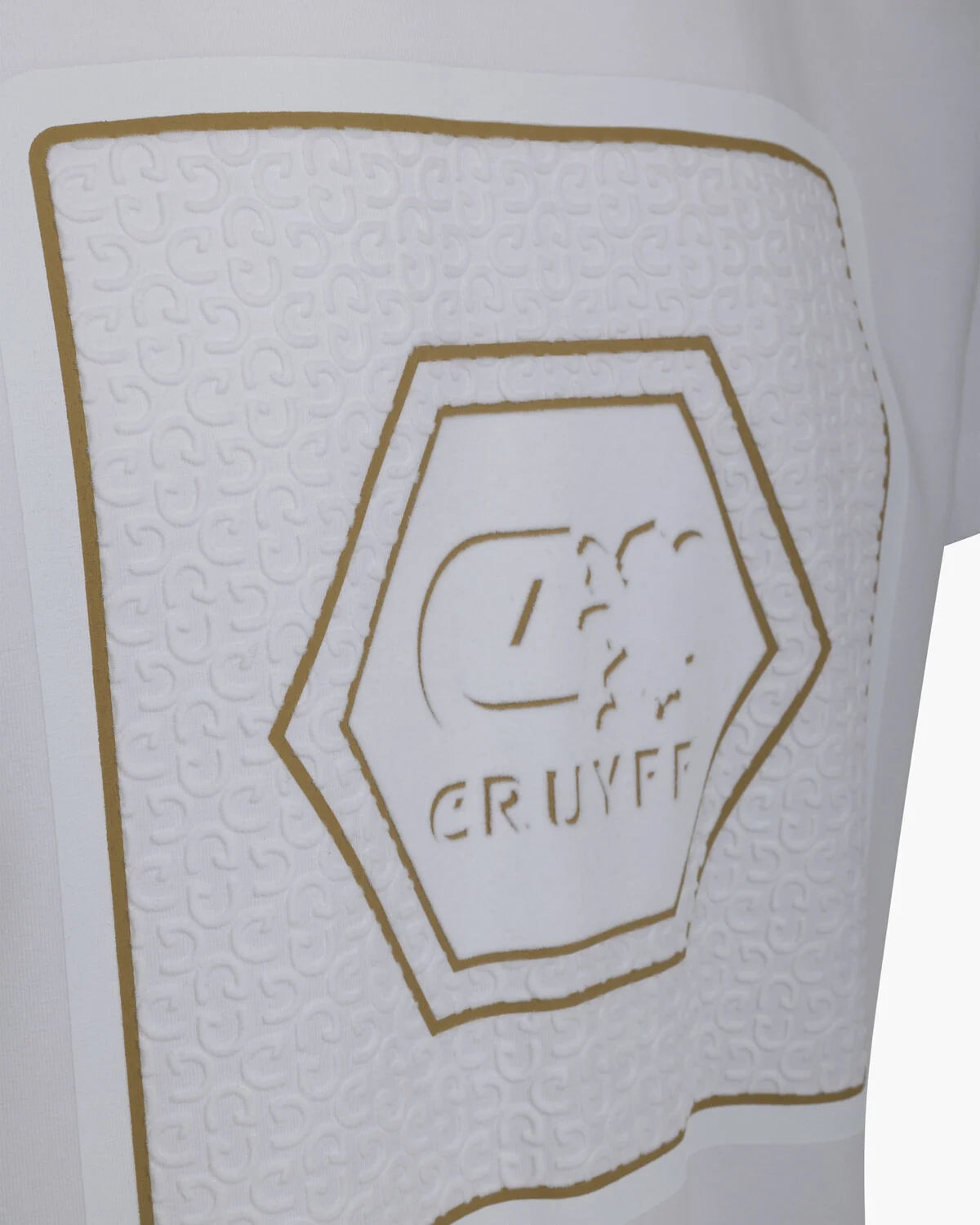 FLOCK-T-Shirt WEISS/GOLD