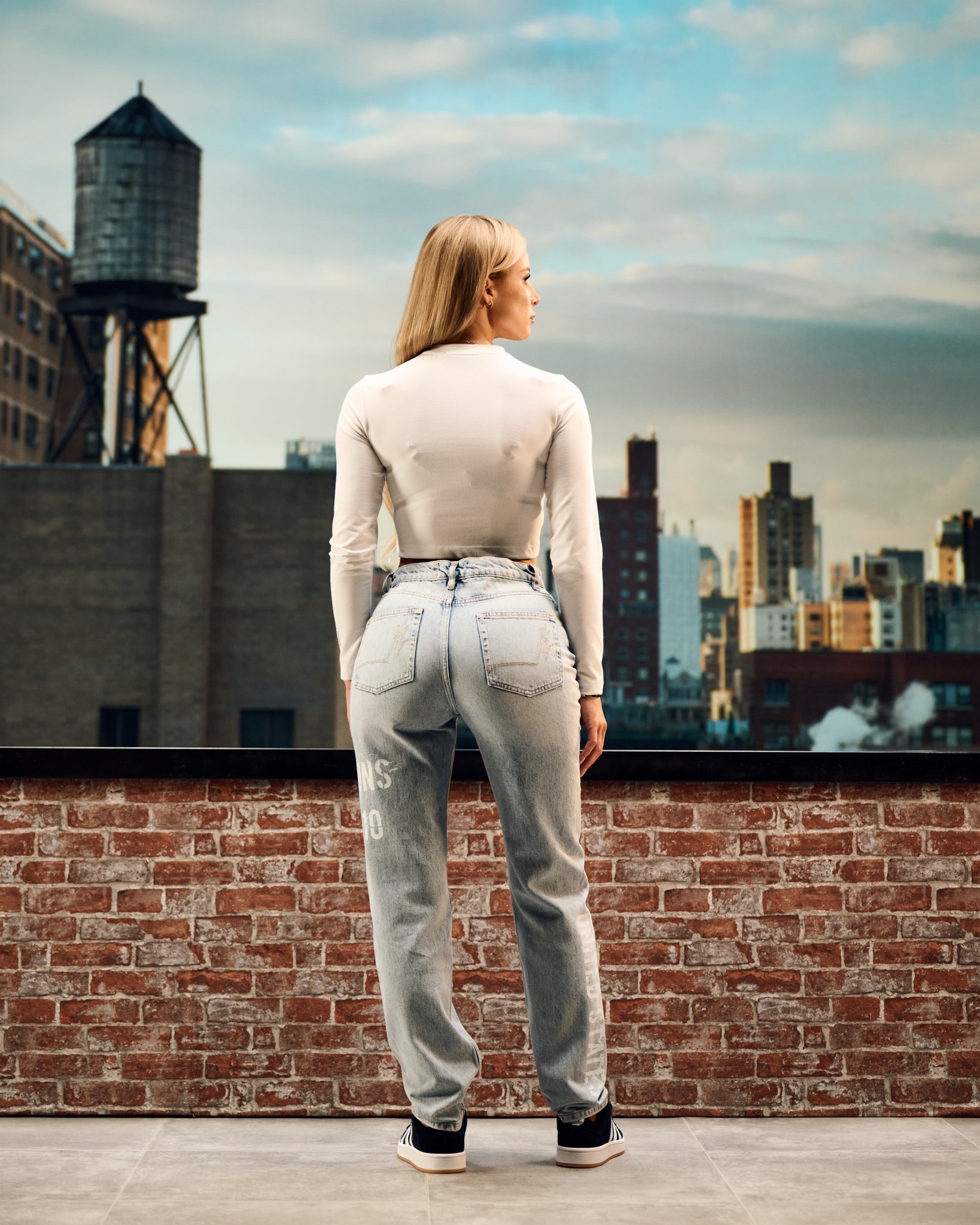 Malelions Damen Langarm-Crop-Top | Weiß