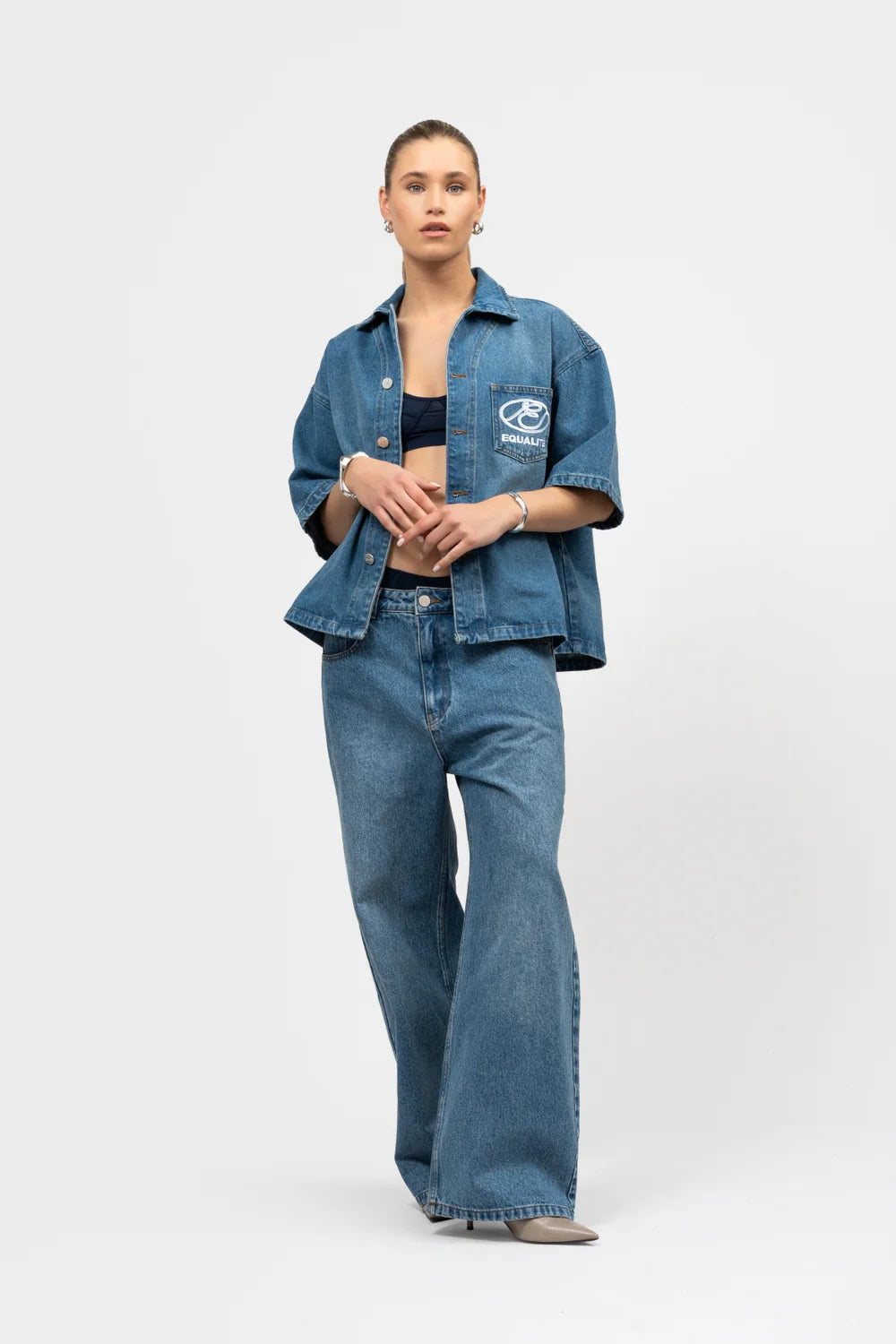 ARID BOXY DENIM JACKET | BLUE