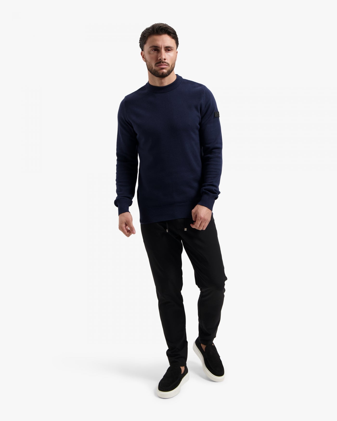 Malelions Men Knitted Crewneck | Navy