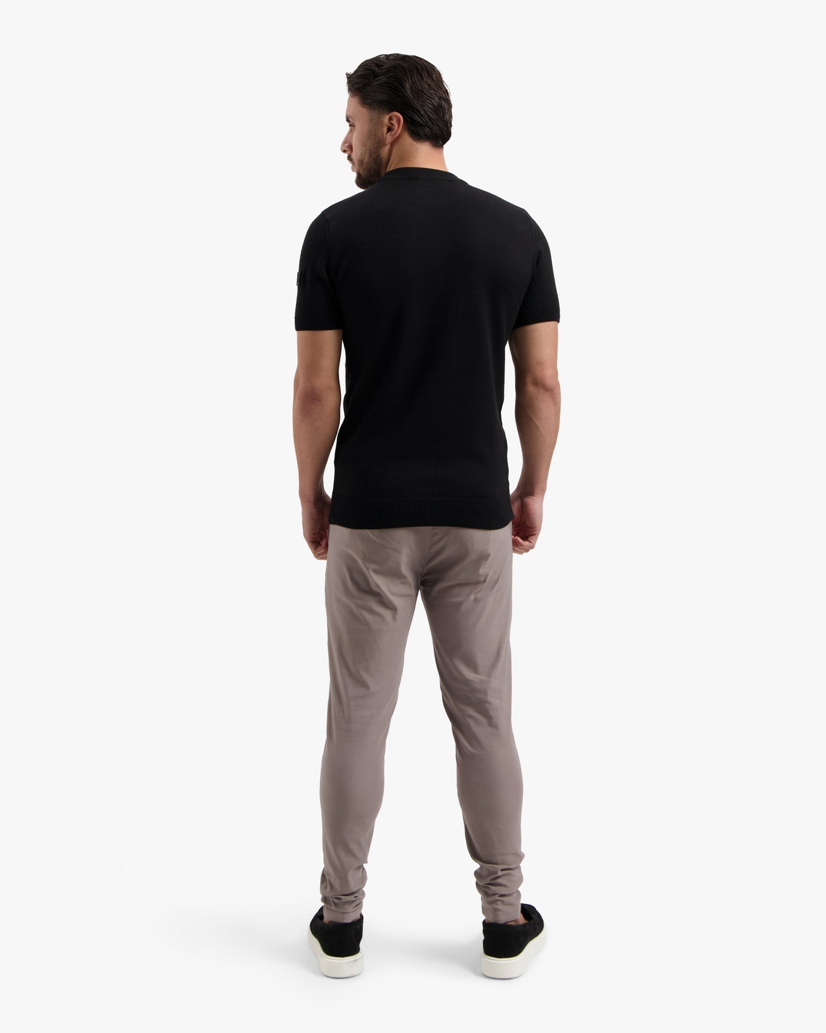 Malelions Herren Strick-T-Shirt | Schwarz