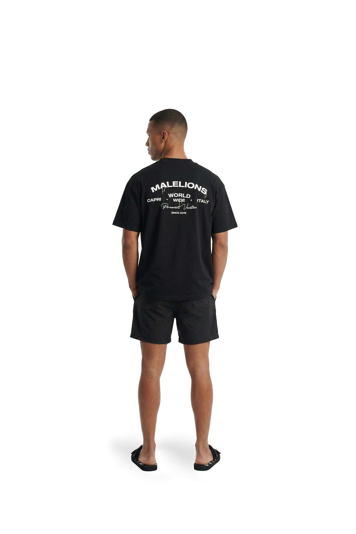 Malelions Heren Permanent Vacation Zwemshorts | Zwart