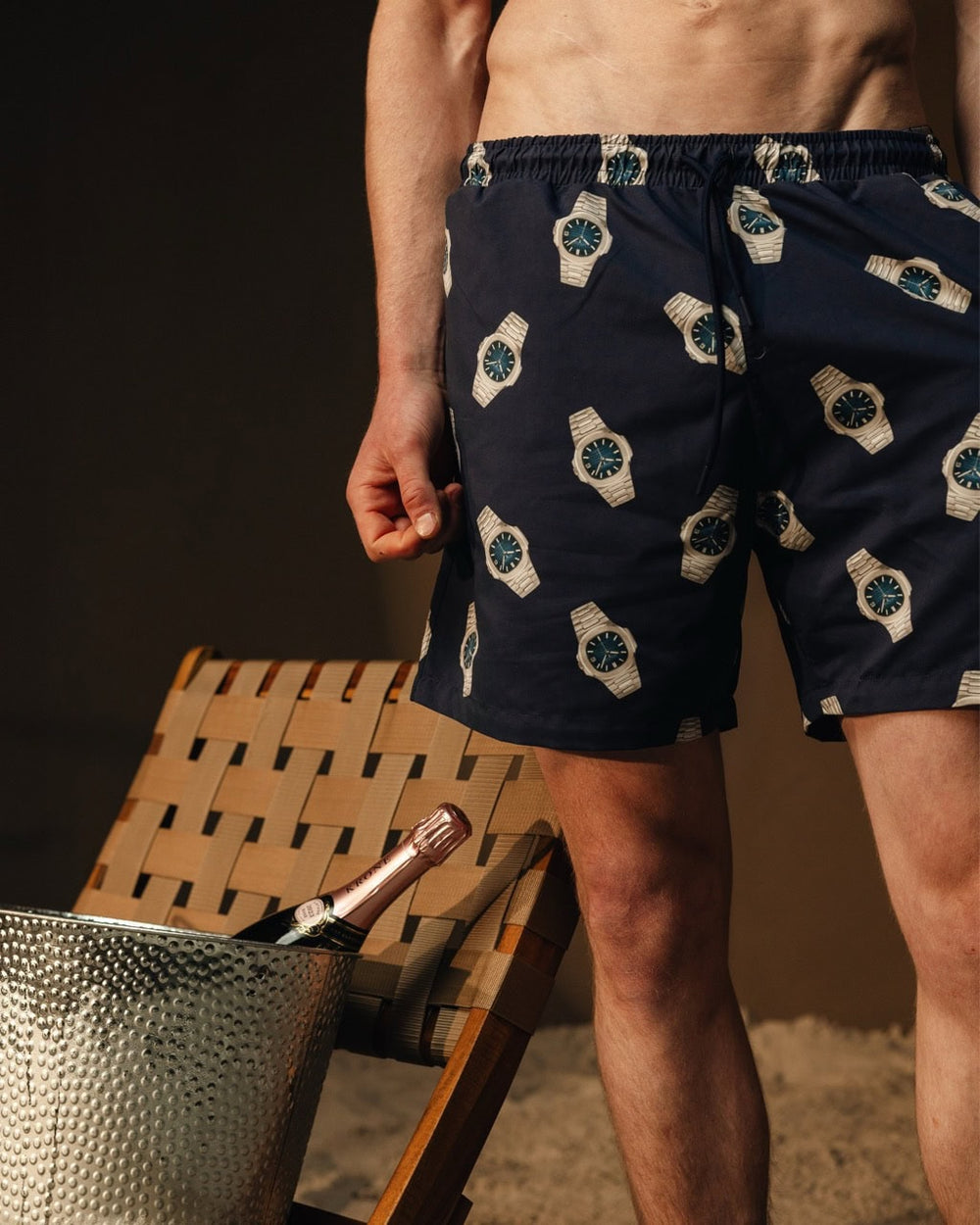 Million -SWIM SHORTS ALLOVER WATCHES - Blauw