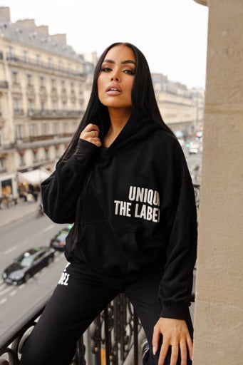 ELYANA PRINT JOGGER - DEEP BLACK