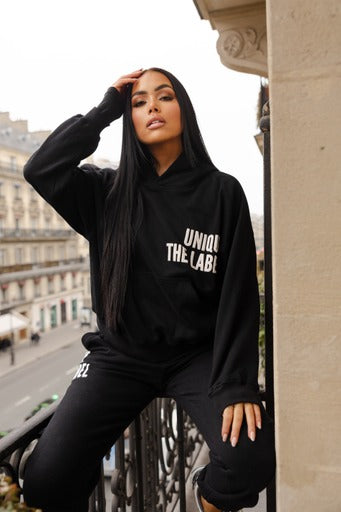 ELYANA PRINT JOGGER - DEEP BLACK