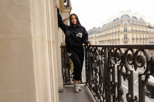 ELYANA PRINT JOGGER - DEEP BLACK