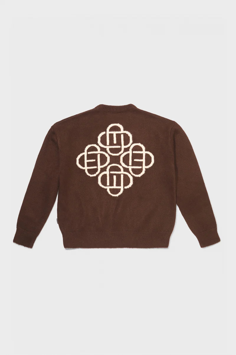 FLUFFY KNIT SWEATER BROWN