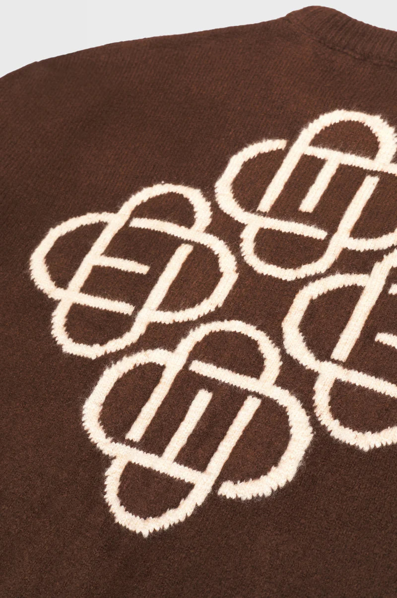 FLUFFY KNIT SWEATER BROWN