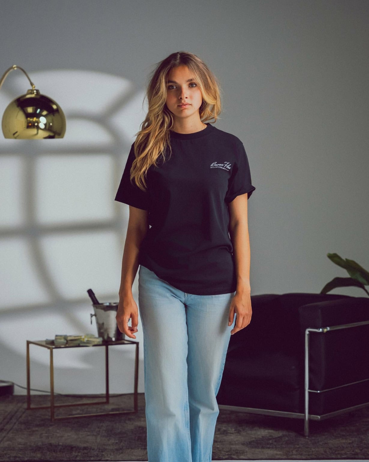 ORGANIC BACKPRINT T-SHIRT, FILOU XCII. FLYING DOLLAR