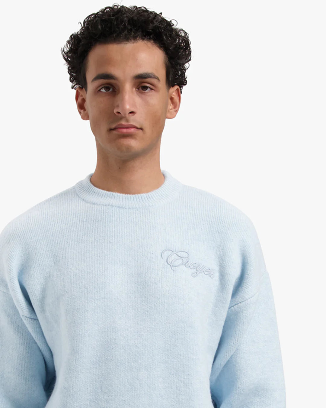 CROYEZ SCRIPT KNIT SWEATER - LIGHT BLUE