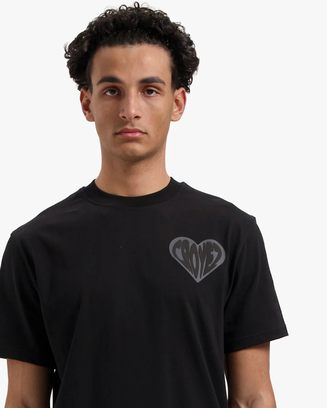CROYEZ PUFFED HEART T-SHIRT - BLACK