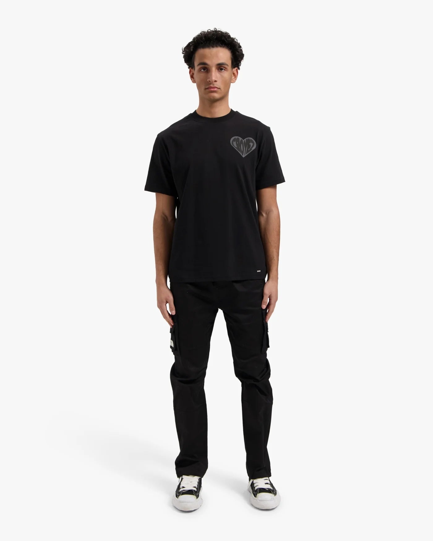 CROYEZ PUFFED HEART T-SHIRT - BLACK