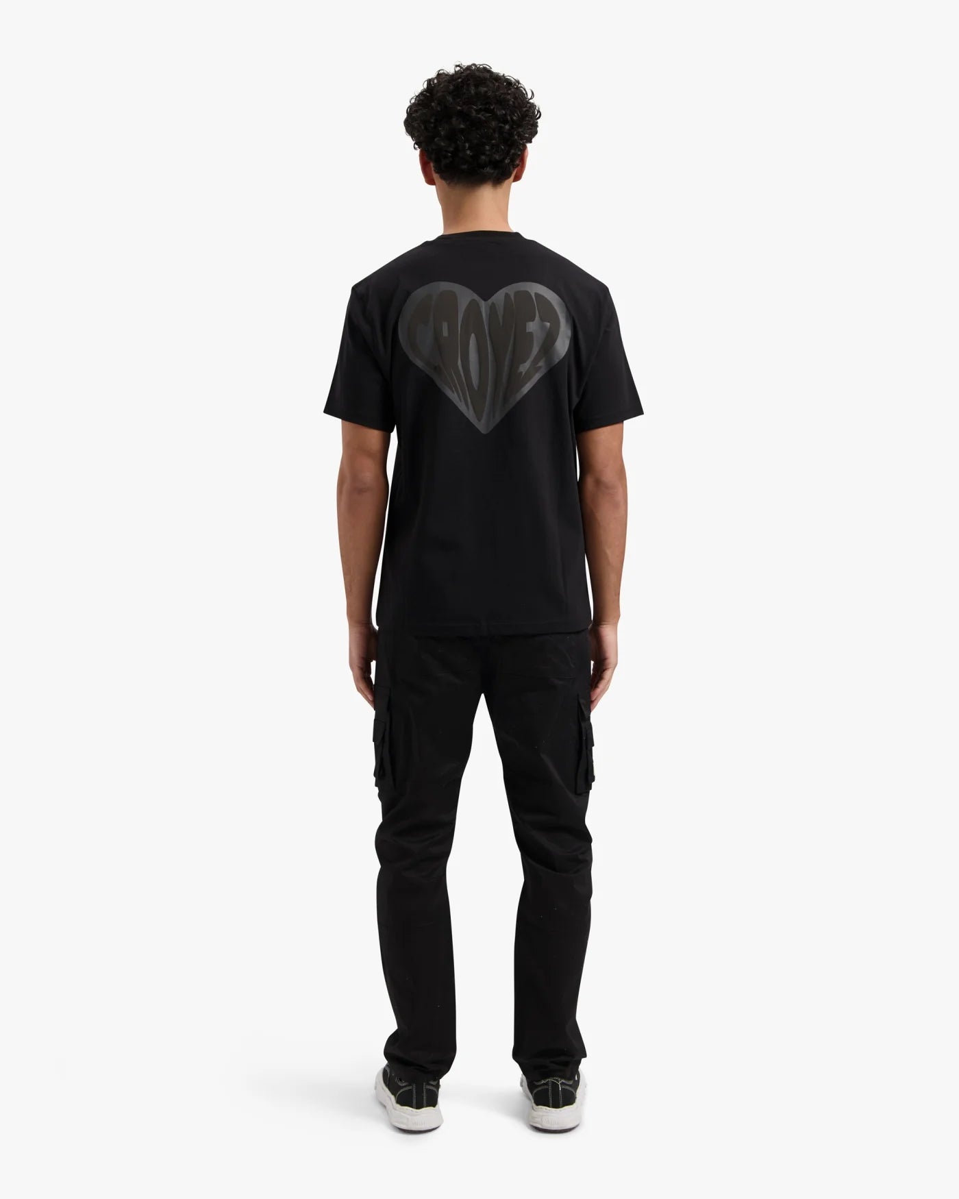CROYEZ PUFFED HEART T-SHIRT - BLACK
