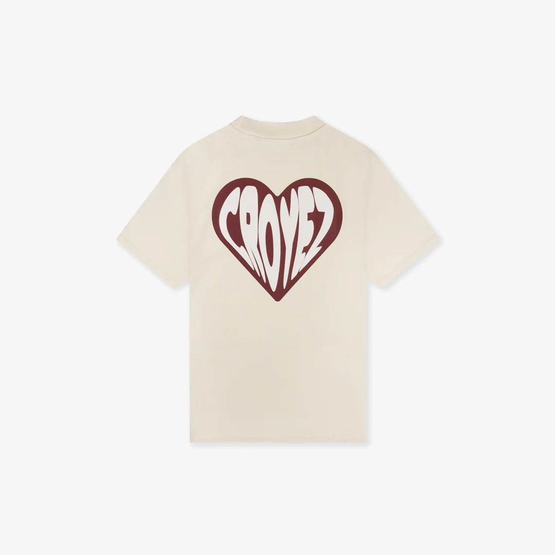 CROYEZ PUFFED HEART T-SHIRT - off white