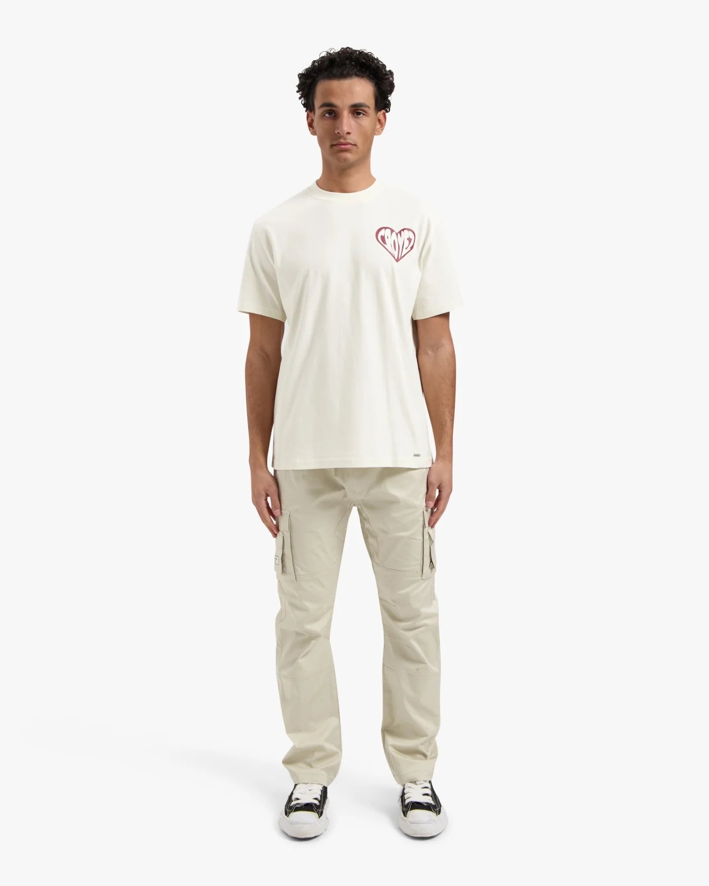 CROYEZ PUFFED HEART T-SHIRT - off white