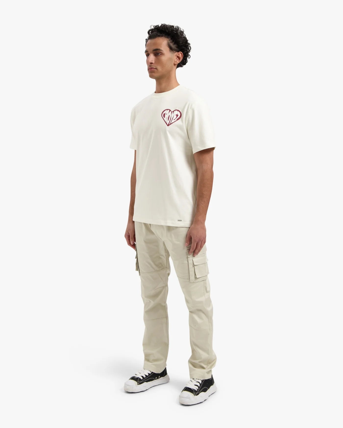 CROYEZ PUFFED HEART T-SHIRT - off white