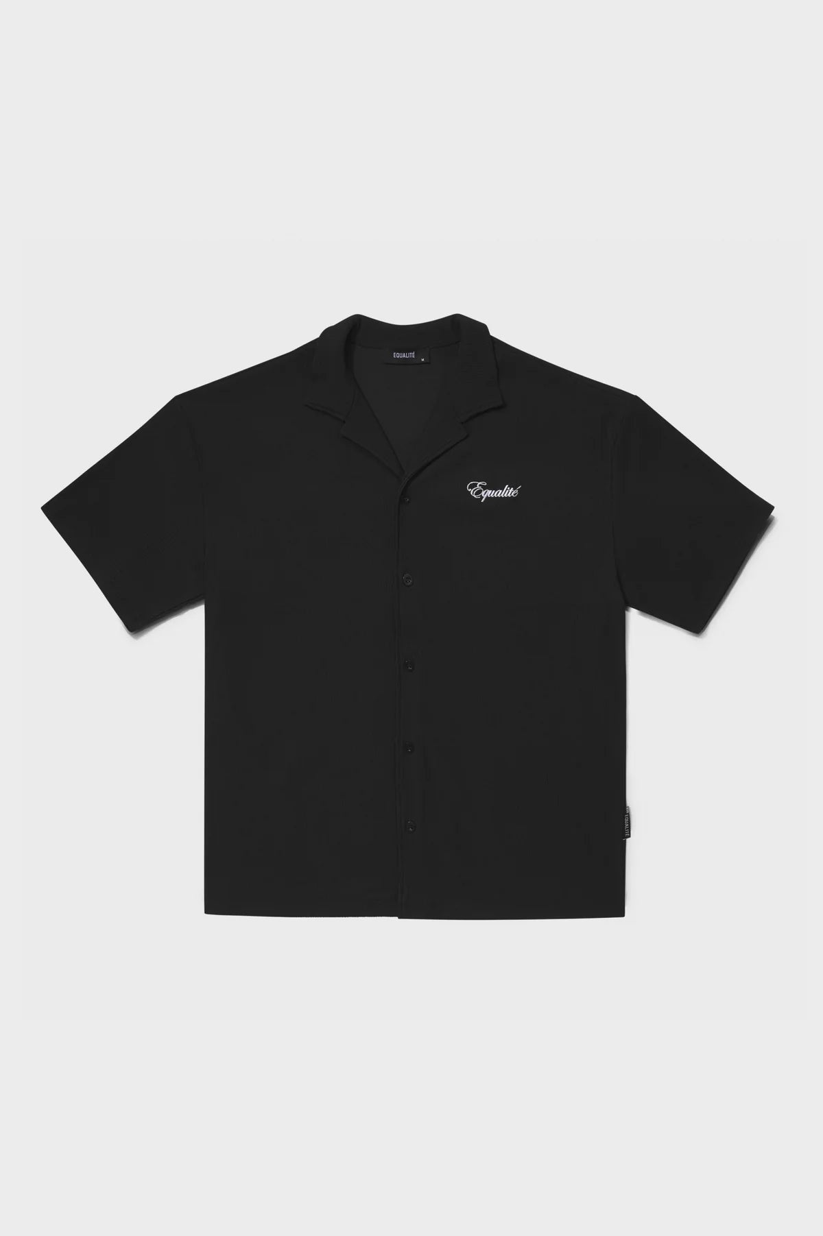 RIBBED OVERSIZED SHIRT BLACK