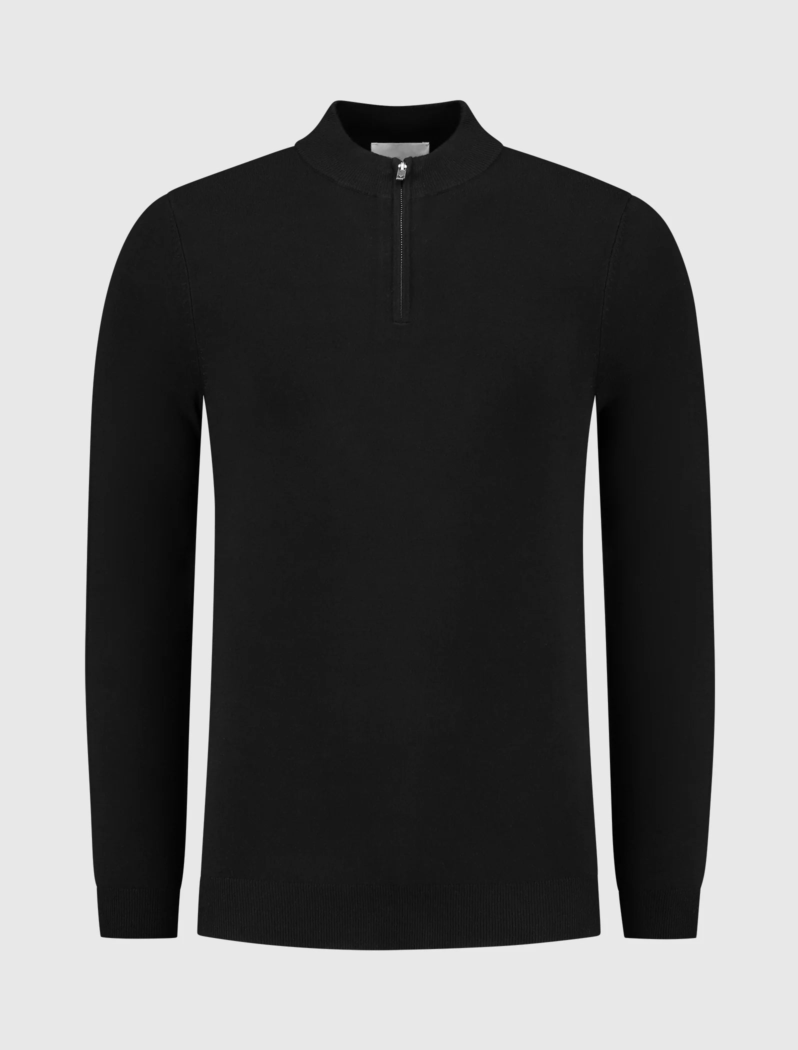 ESSENTIAL KNITWEAR HALFZIP SWEATER BLACK
