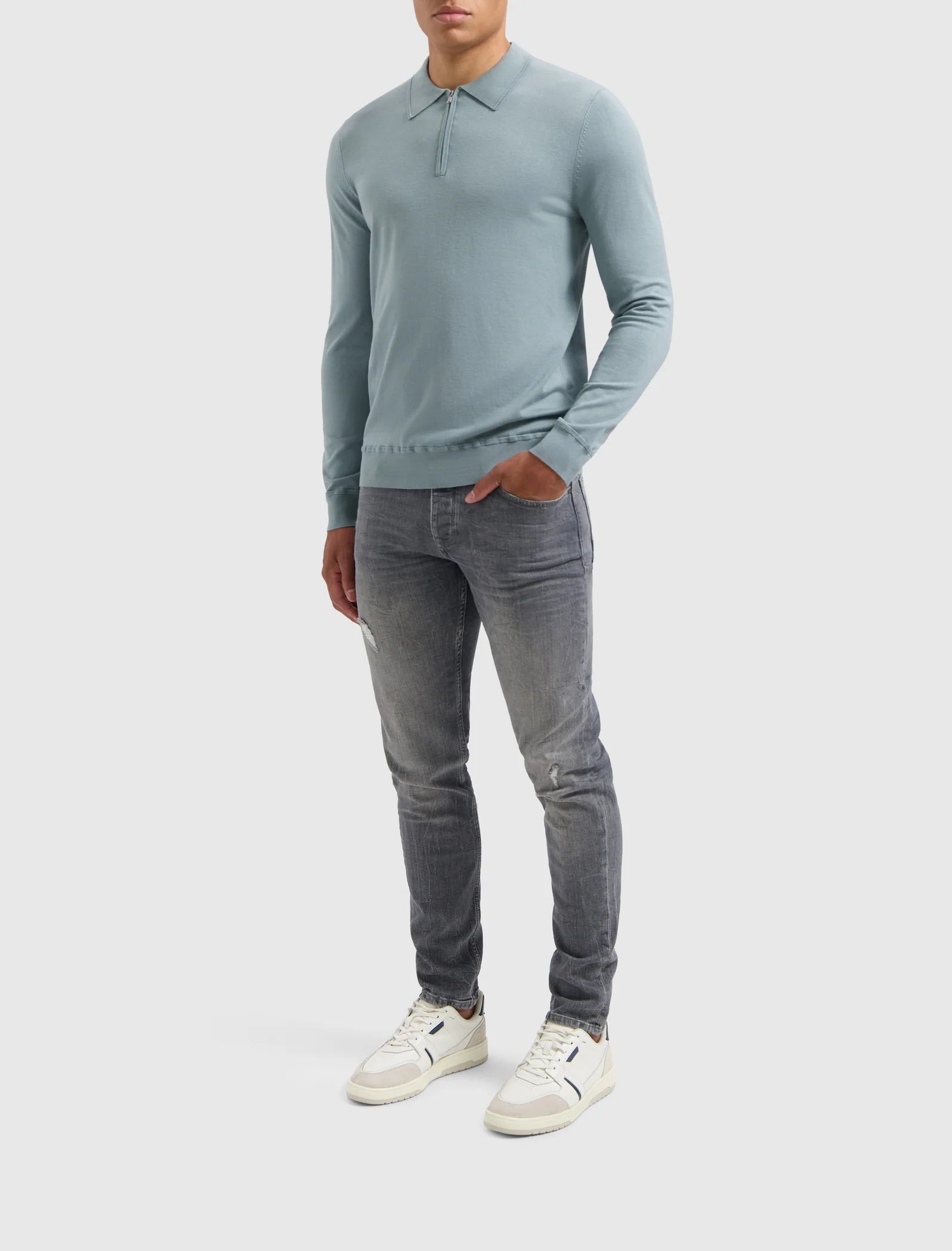 HALFZIP POLO KNITWEAR BLUE