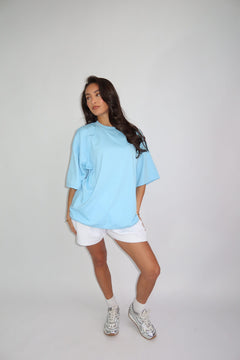Sarvari - LEMON BLISS TEE – LICHTBLAUW - Relaxed fit katoenen damesshirt