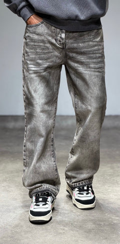 DISTRICT FLARE JEANS - WASHED GREY - Heren spijkerbroek met uitlopende pijpen