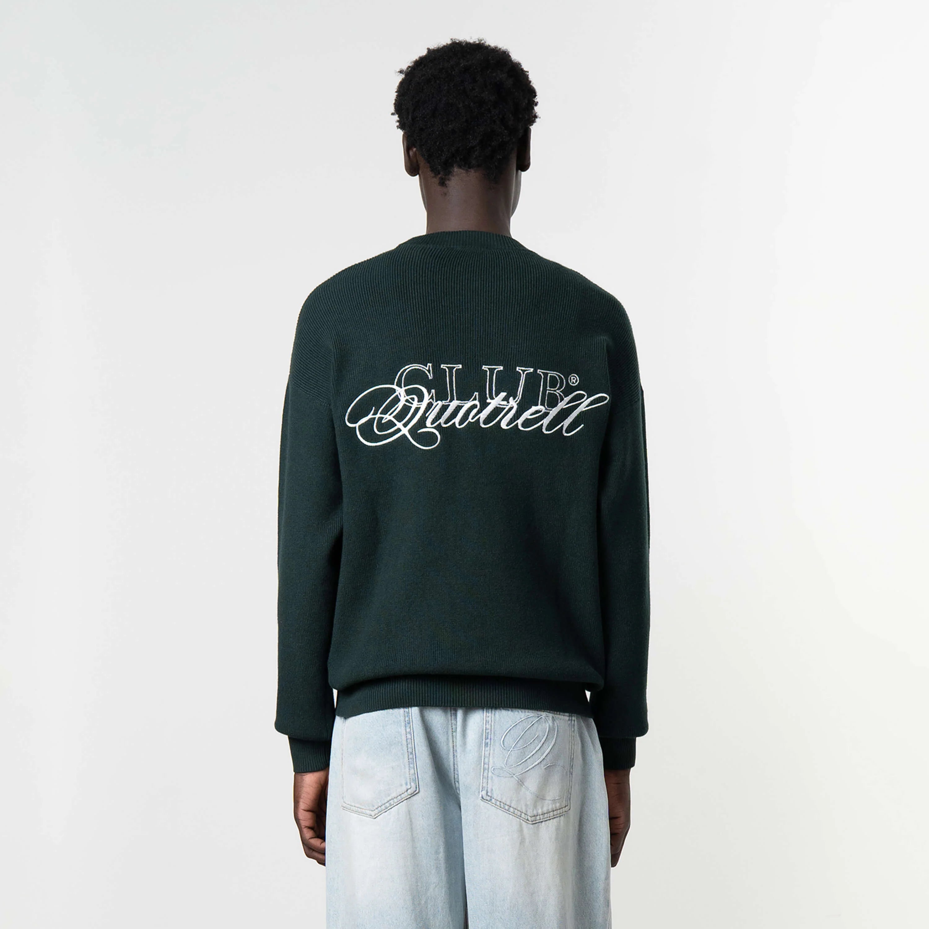 ZAC KNITTED CREWNECK | PETROL/WHITE