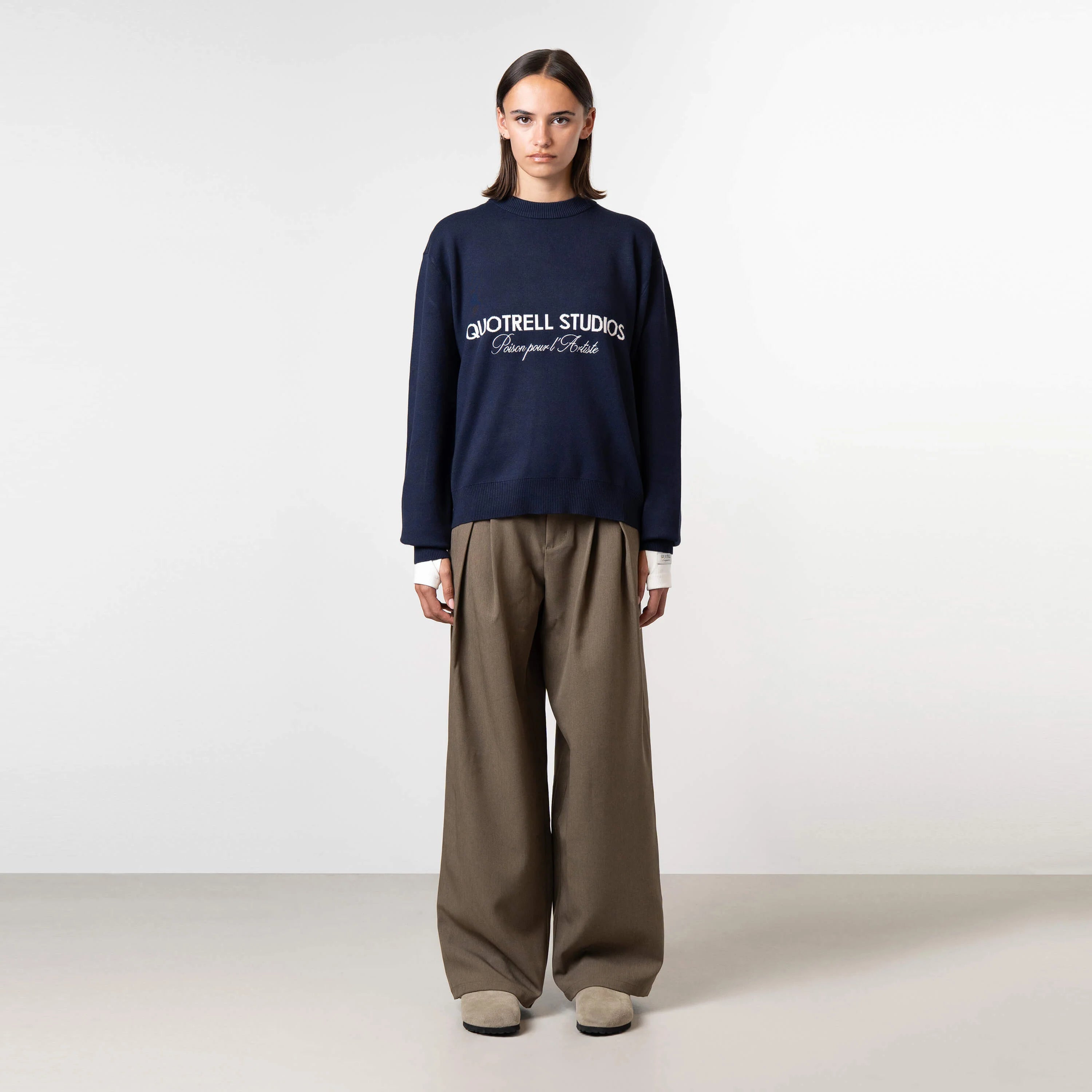 MONDRIAN KNITTED SWEATER | NAVY/WHITE