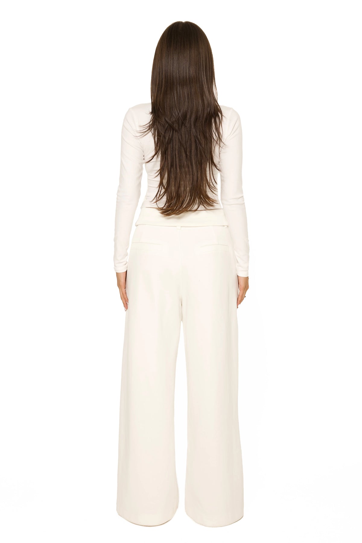 Fold Over Jogging Pantalon Cream