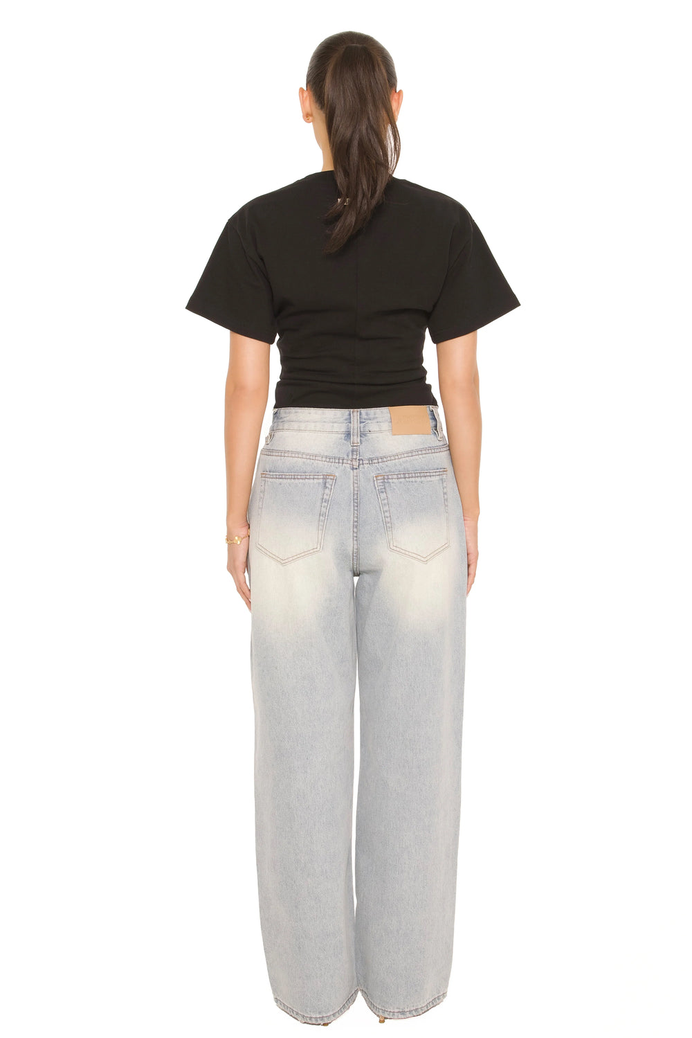 LA Sisters - Embroidered Signature Jeans Light Blue - Rechte damesjeans met borduring