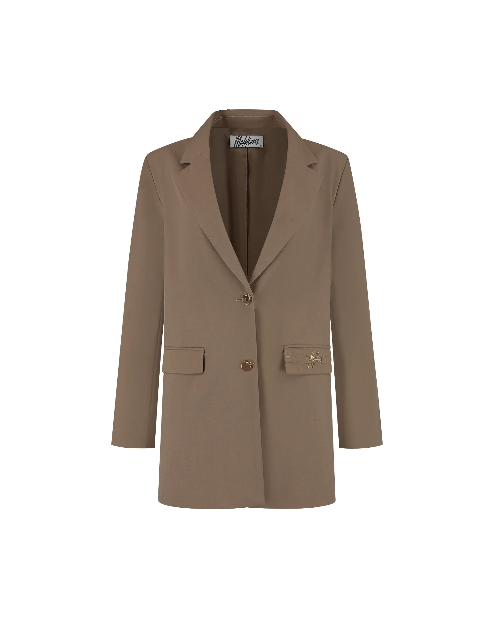 Malelions Women Gallery Oversized Blazer | Dark Taupe
