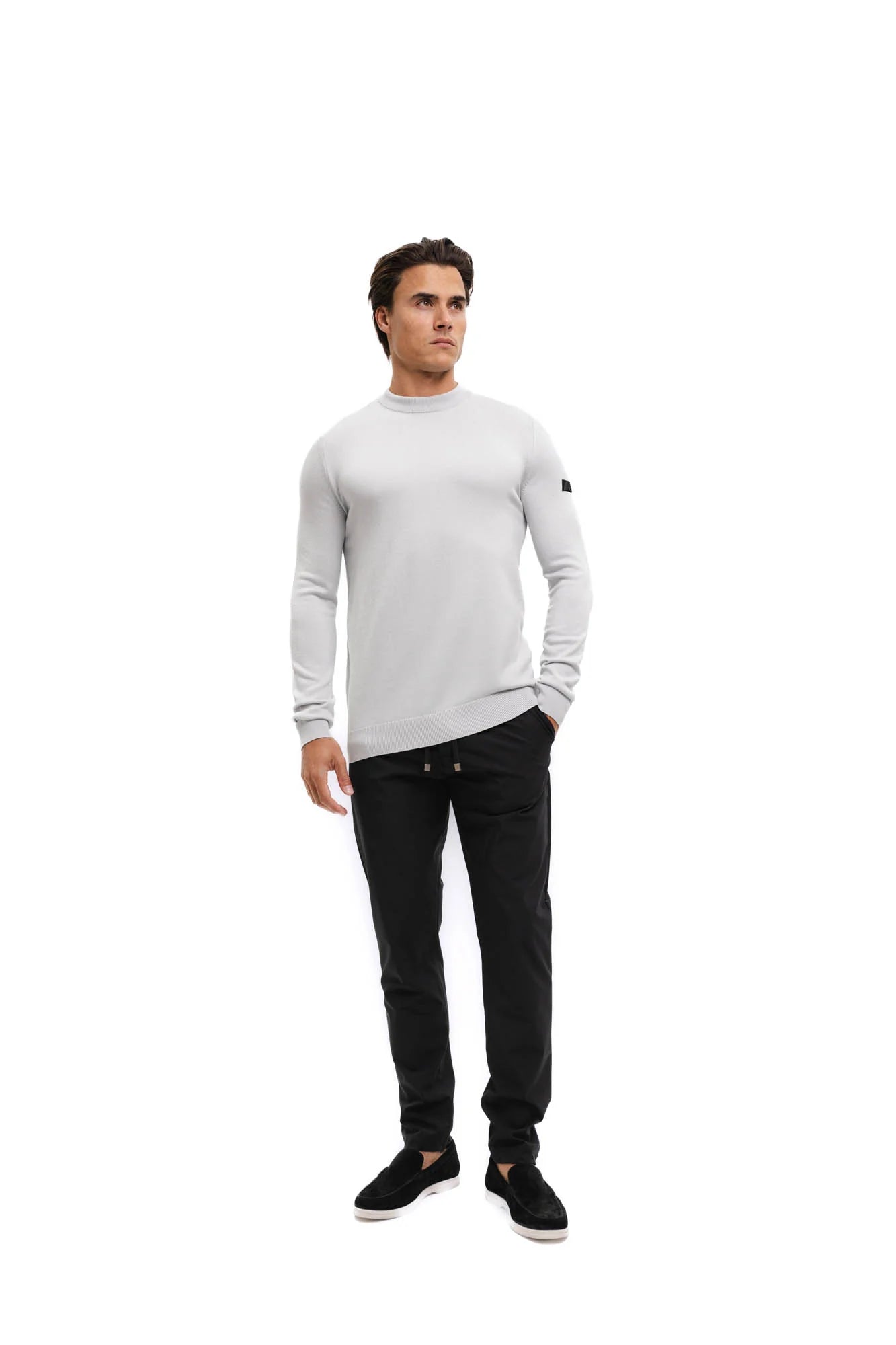 Malelions Men Knitted Crewneck | Ocean Grey