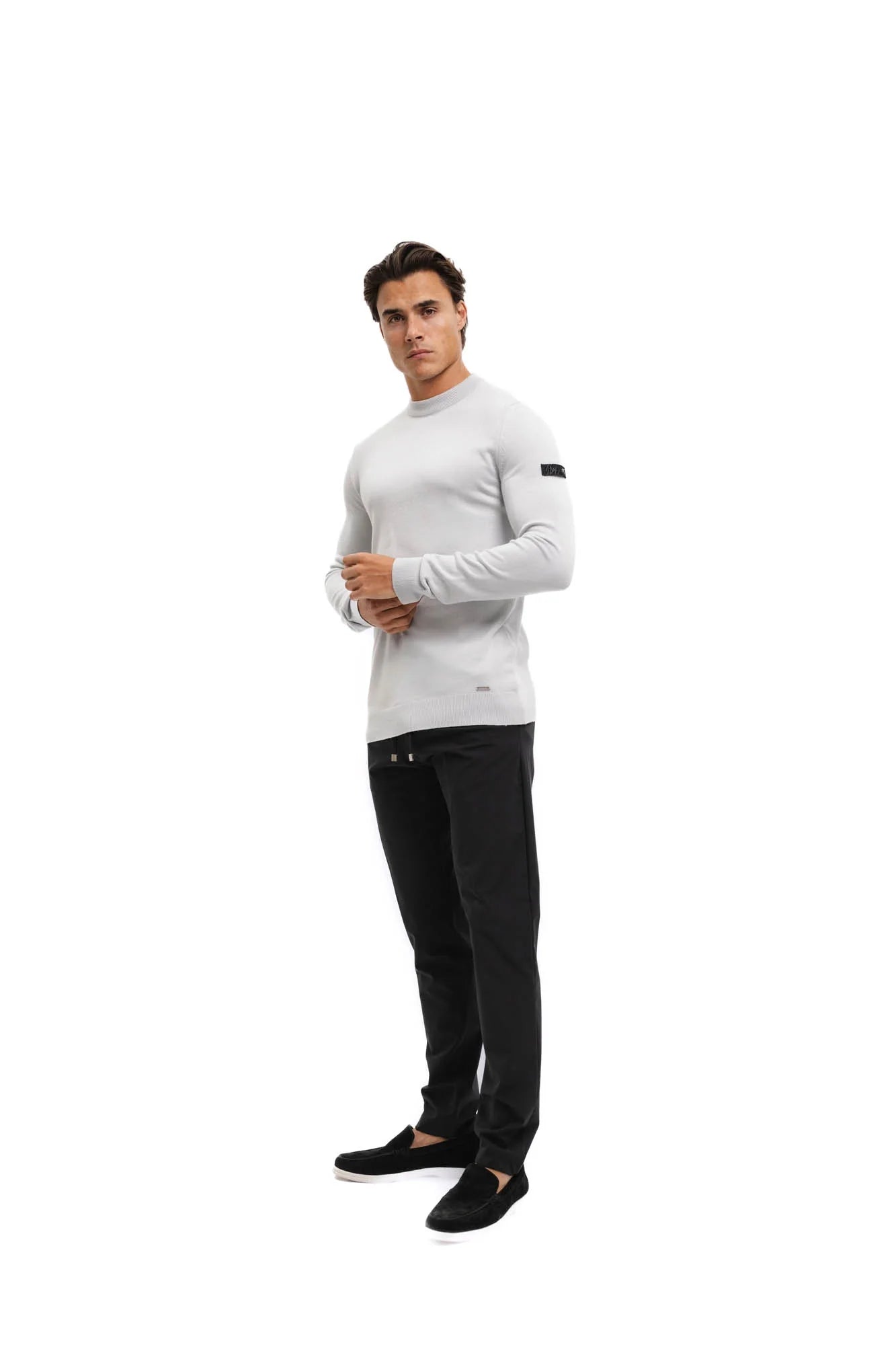 Malelions Men Knitted Crewneck | Ocean Grey