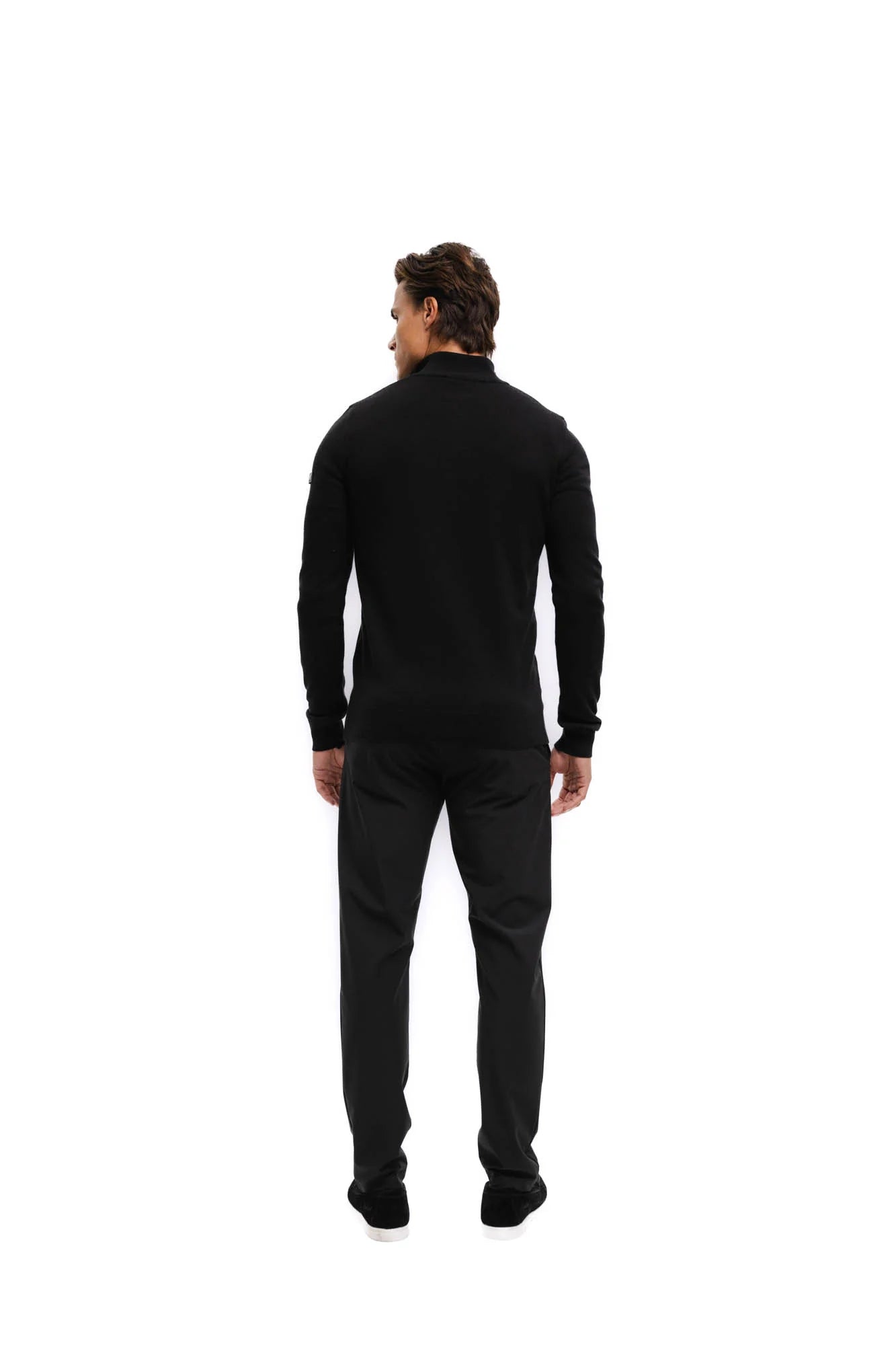 Malelions Men Knitted Quarter Zip | Black
