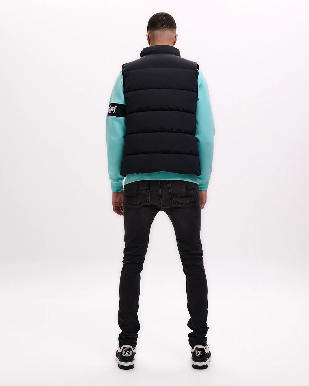 Malelions Men Matt Crinkle Padded Vest | Black