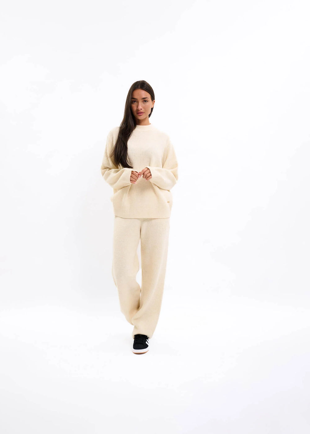 Malelions - Women Knit Pants - Beige - Gebreide damesbroek