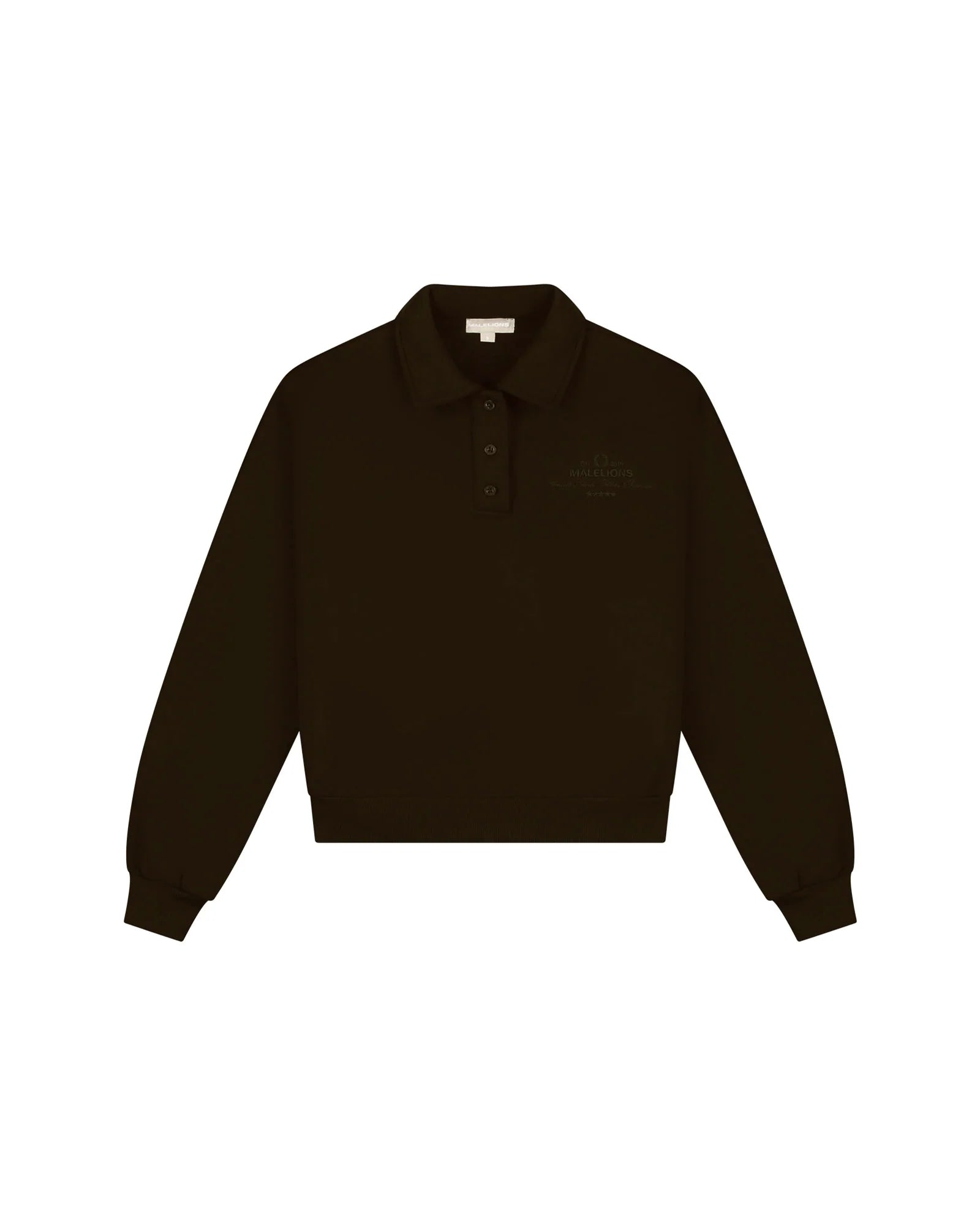 Malelions Women College Polo Sweater | Dark Brown