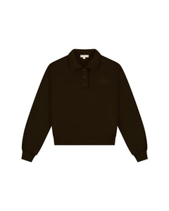 Malelions - Women College Polo Sweater - Dark Brown