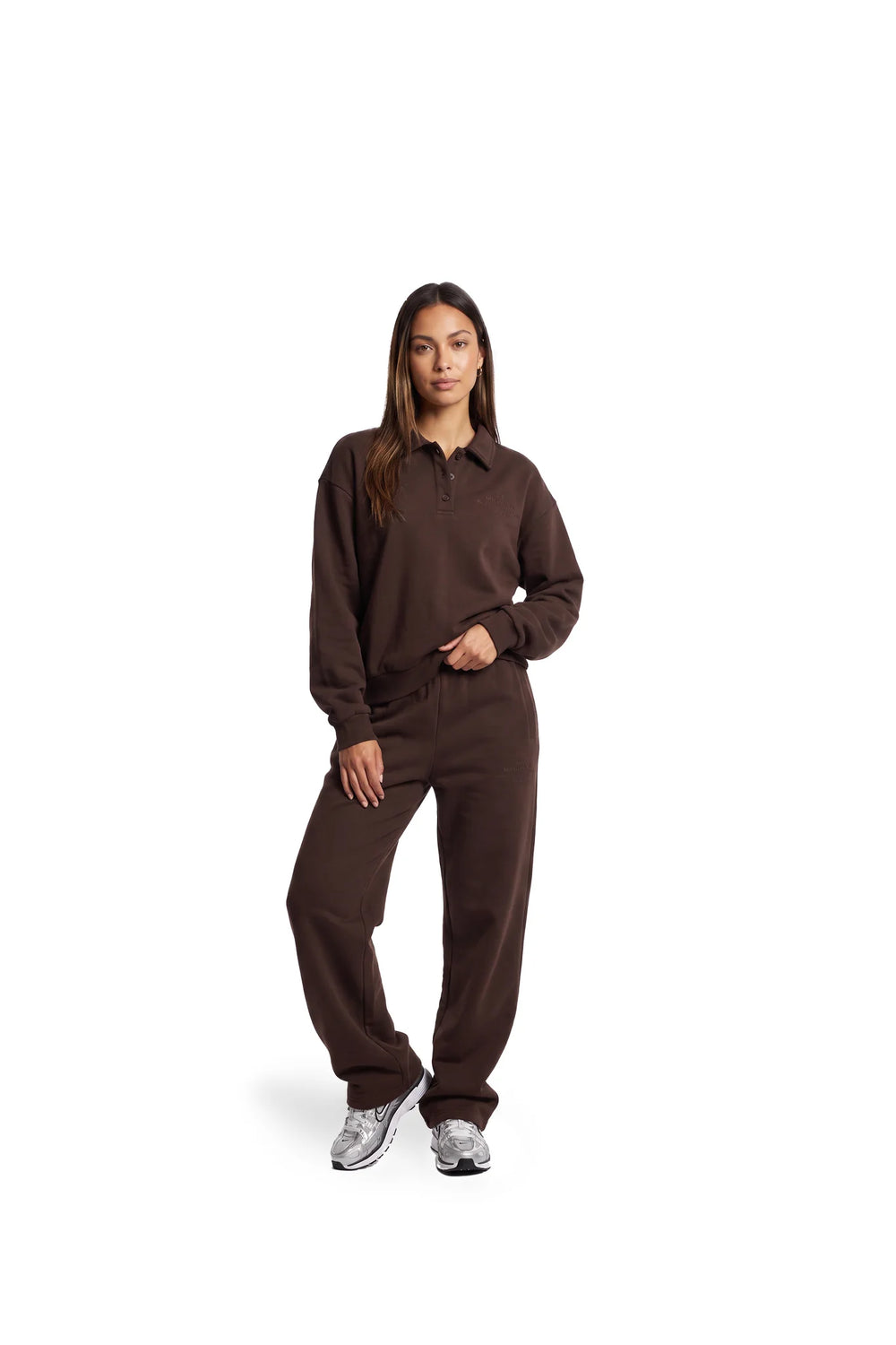Malelions - Women College Polo Sweater - Dark Brown