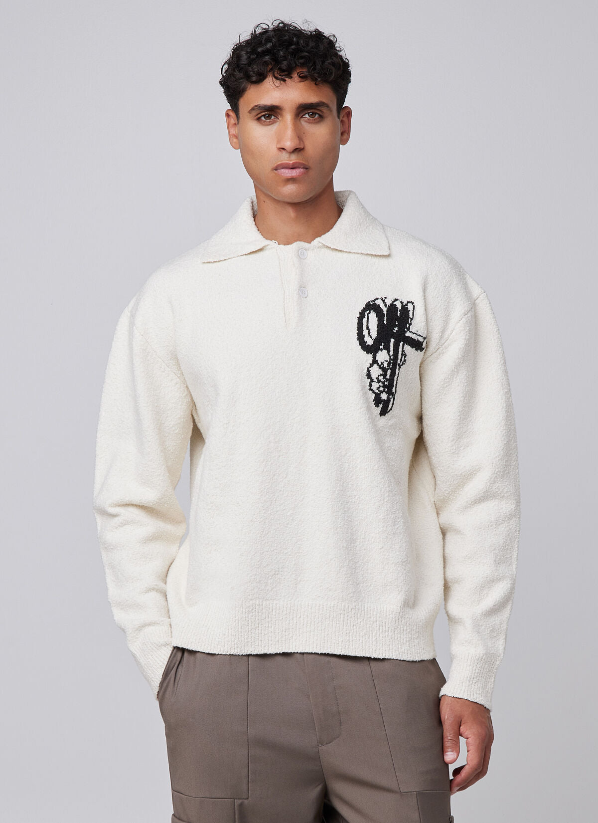 Boucle Grip Sweater Off White