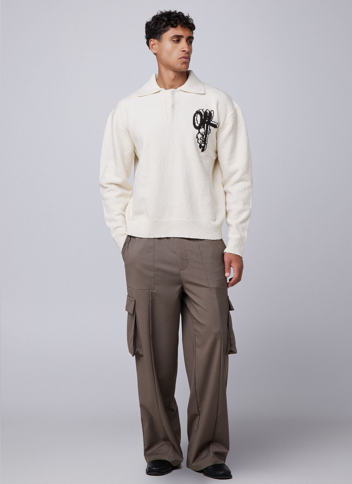 Boucle Grip Sweater Off White